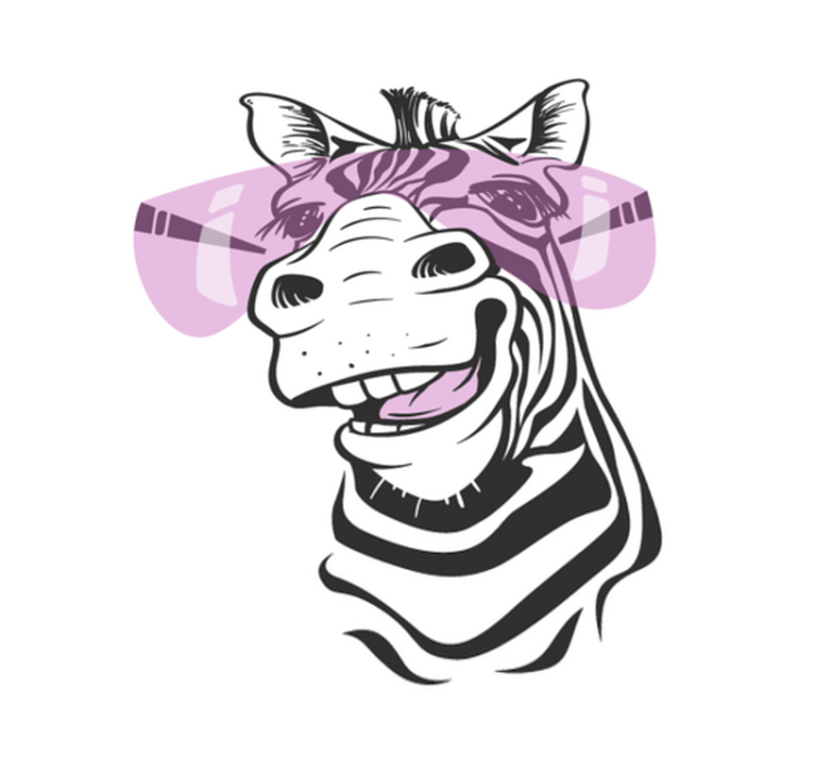 Usmívající se zebra Zvířecí vinylový koberec - TenStickers