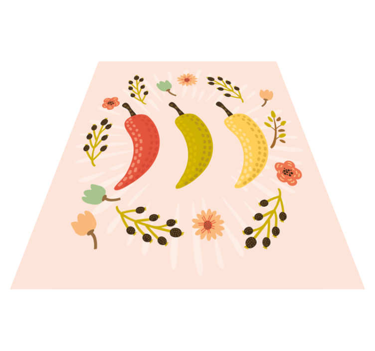 Vintage chilli peper kuchyňské podlahové dlaždice - TenStickers