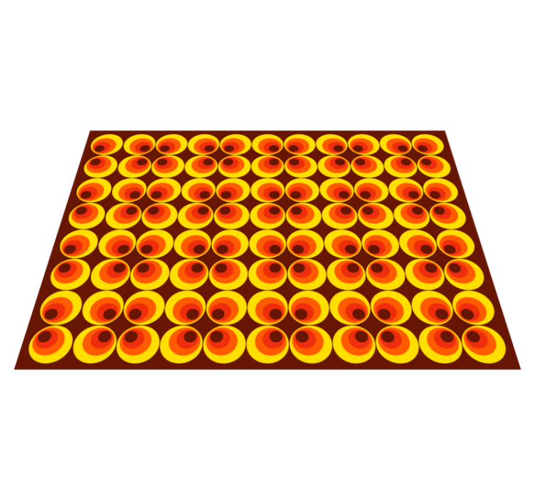 70. Léta pop oranžové kruhy vintage koberec - TenStickers