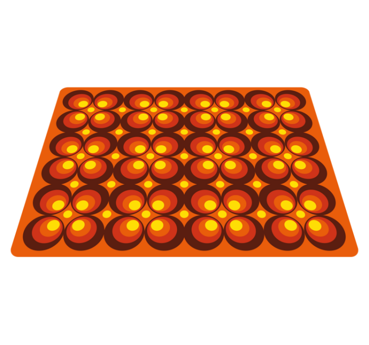 70. Léta pop žluté kruhy vintage koberec - TenStickers