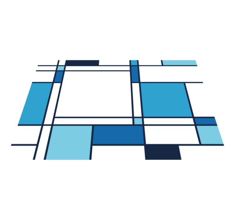 Modrý geometrický motiv Moderní vinylový koberec - TenStickers