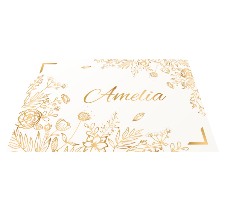 Květinové osobní přivítání Vinylový koberec se jmény - TenStickers