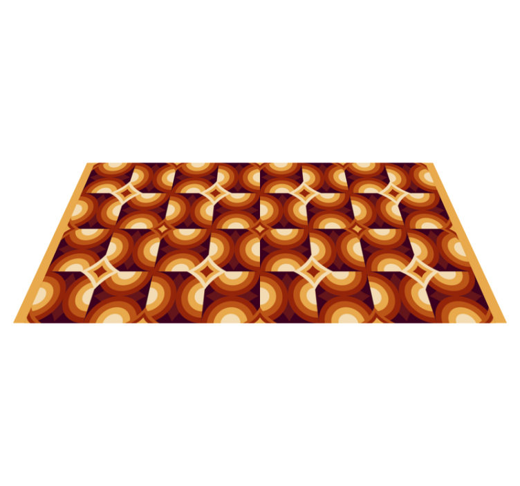 Retro kruhový vzor Vintage vinylový koberec - TenStickers