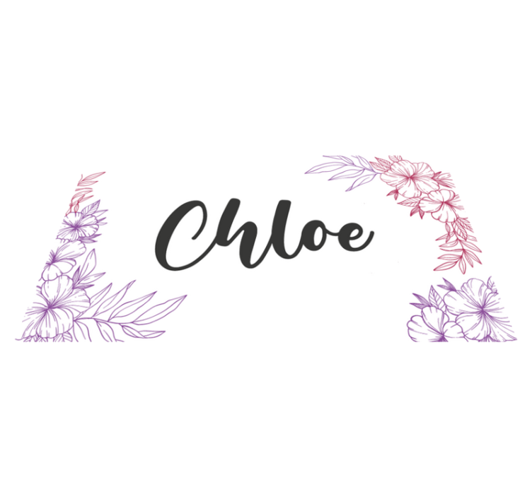 Krásná květina jméno osobní vinylový koberec - TenStickers