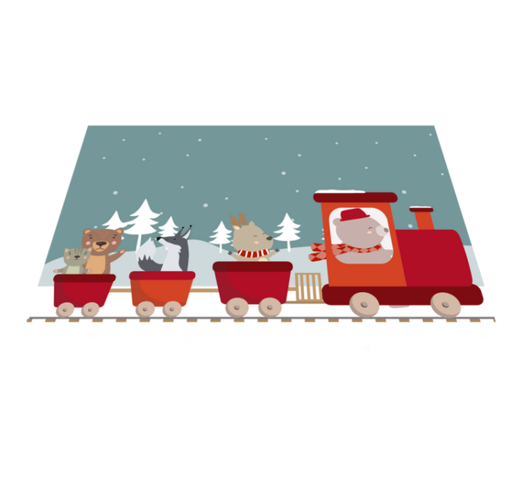 Dobrodružství se zvířecím vlakem Ostatní Vinylový koberec - TenStickers