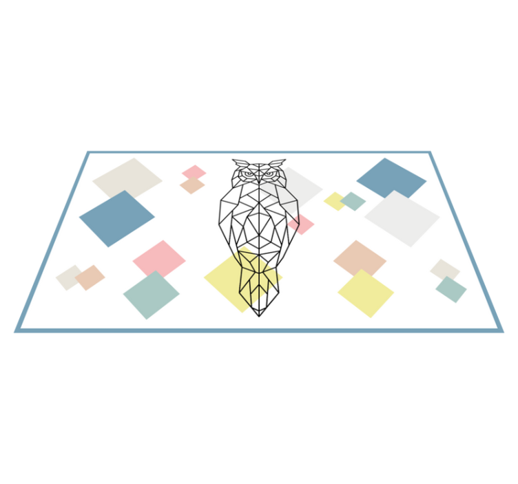 Tvar origami sovy Moderní vinylový koberec - TenStickers