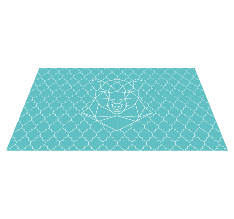 Roztomilý medvědí hlava obrysový vzor severský vinylový koberec - TenStickers