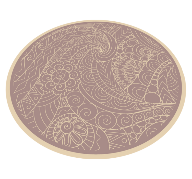 Složitý kruhový motiv Mandala vinylový koberec - TenStickers