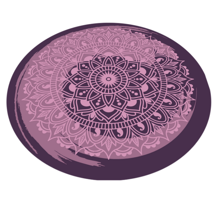 Propracovaný růžový motiv Mandala vinylový koberec - TenStickers