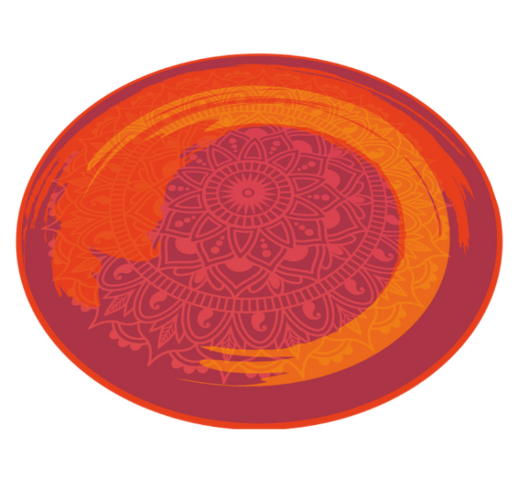 Oranžová hořící mandala vinylový koberec - TenStickers