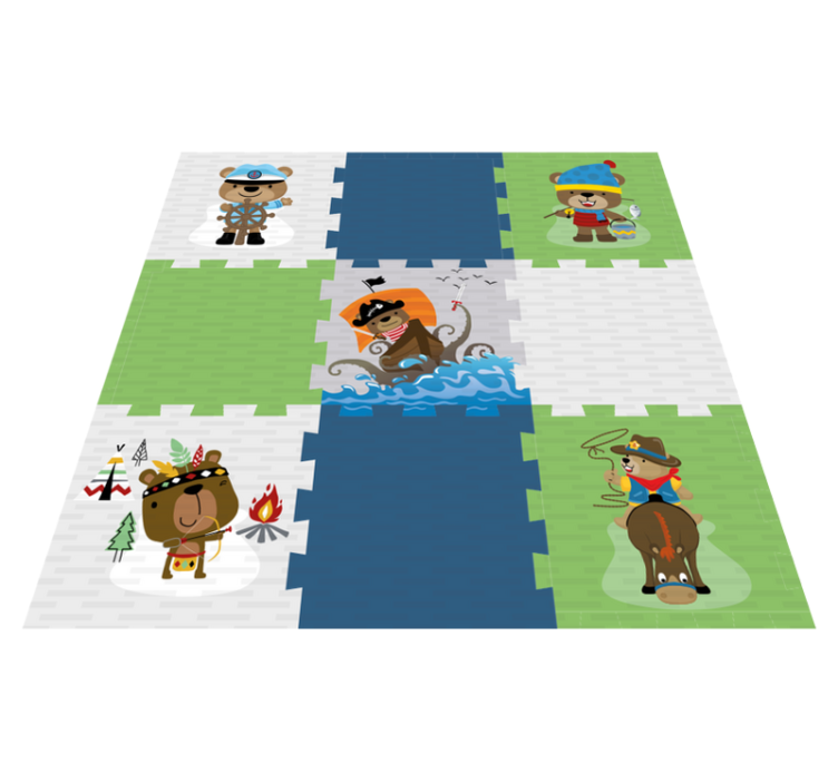 Roztomilé medvědí dobrodružství Ostatní Vinylový koberec - TenStickers