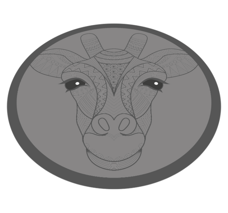 šedá žirafa na hraní pro děti - TenStickers