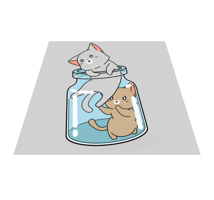 Sklenice s roztomilými kočkami Zvířecí vinylový koberec - TenStickers