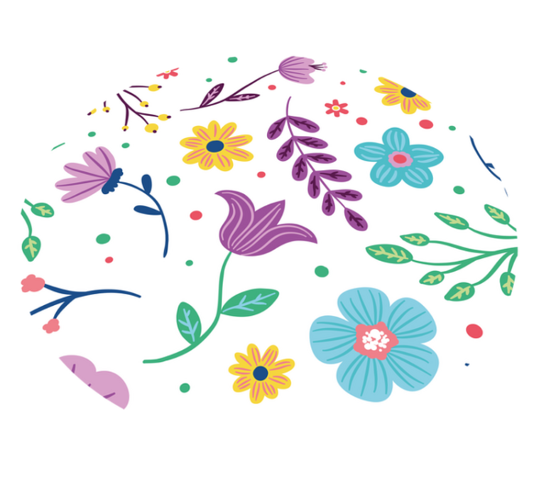 Barevné květiny vzor květinový koberec - TenStickers