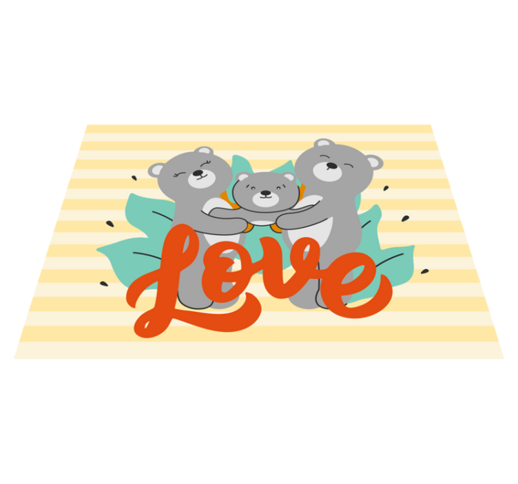 Medvědí rodinná láska Vinylový koberec pro děti - TenStickers