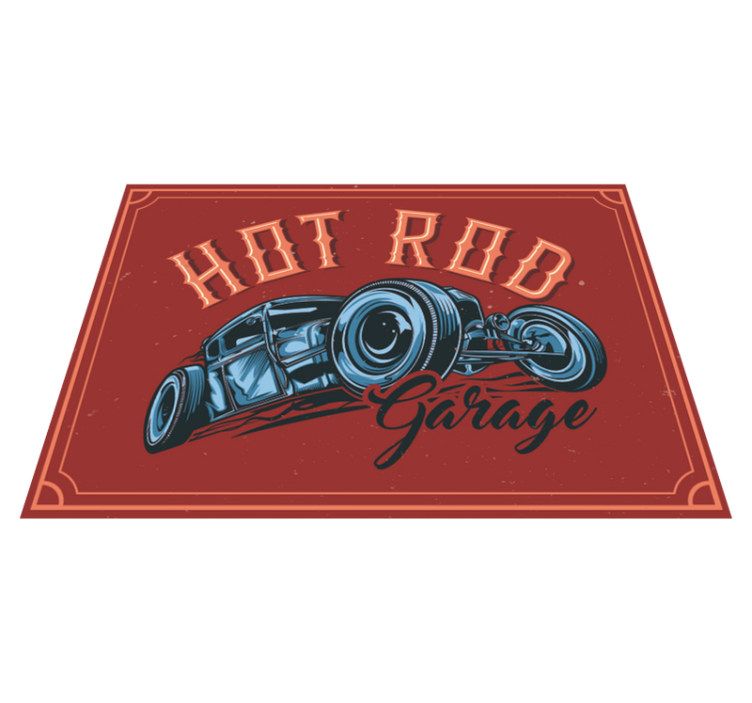 Téma hot rod Vintage vinylový koberec - TenStickers