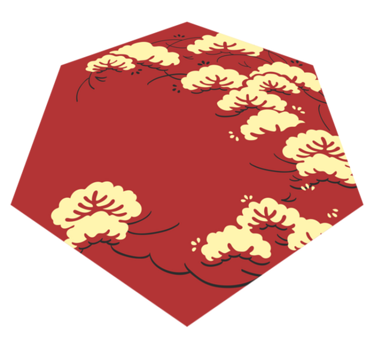 Vinylový koberec s květinami a rostlinami v oblacích - TenStickers