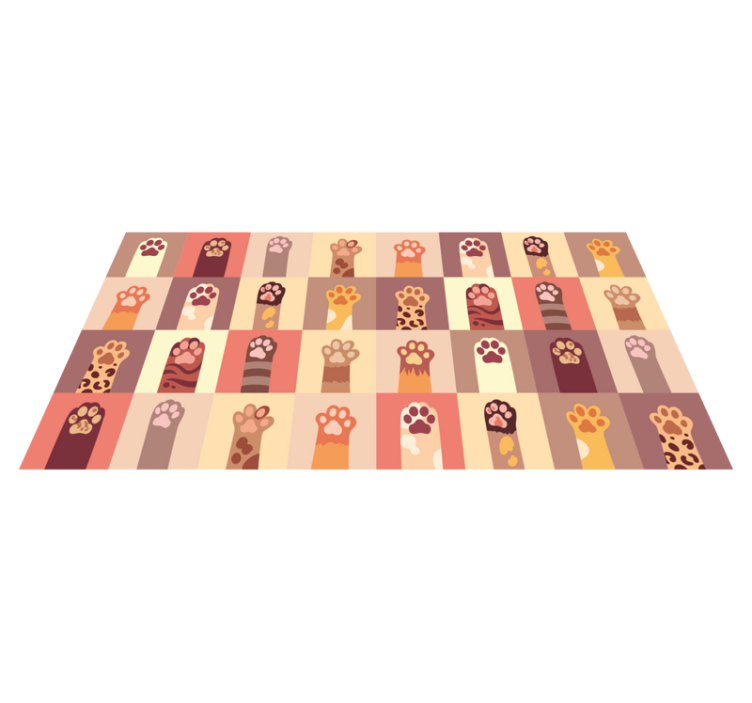Zářivých otisků tlapek Vinylový koberec se zvířecím potiskem - TenStickers