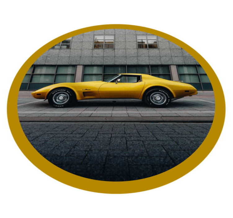 Chevrolet corvette vintage koberec - TenStickers