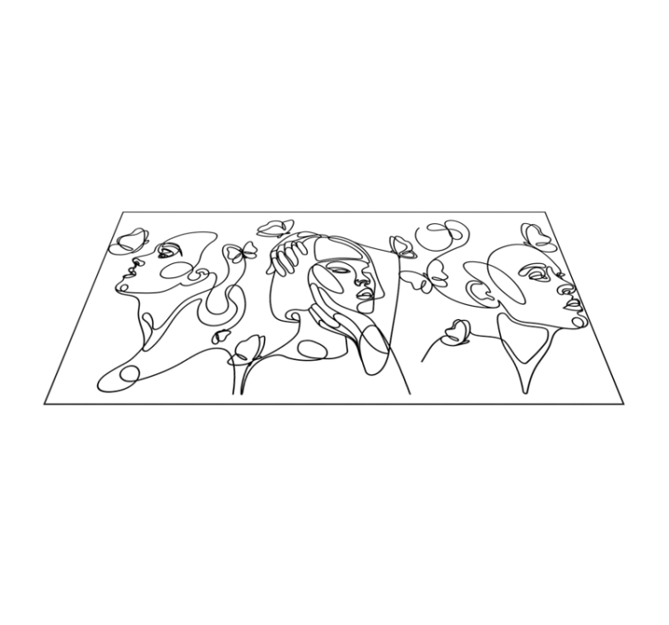 Tváře obrysového umění Moderní vinylový koberec - TenStickers