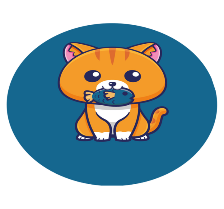 Kreslený kočičí kruh Zvířecí vinylový koberec - TenStickers