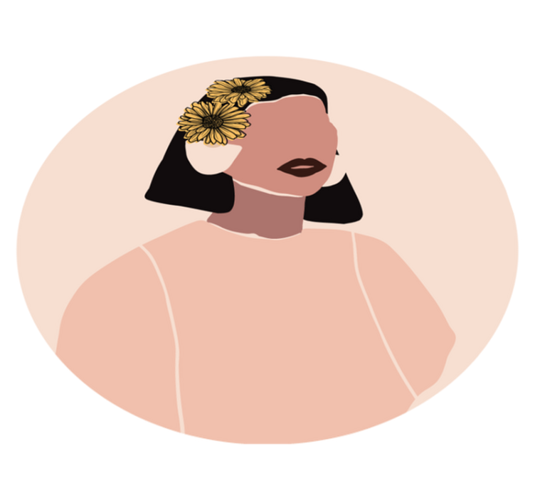 Květinový portrét Vinylový koberec s květinami a rostlinami - TenStickers