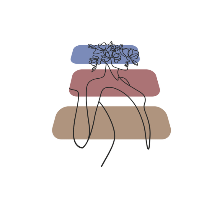 Půvabný botanický obrys Minimalistický vinylový koberec - TenStickers