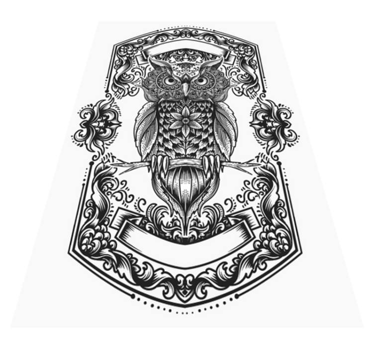 Složitý motiv sovy Mandala vinylový koberec - TenStickers