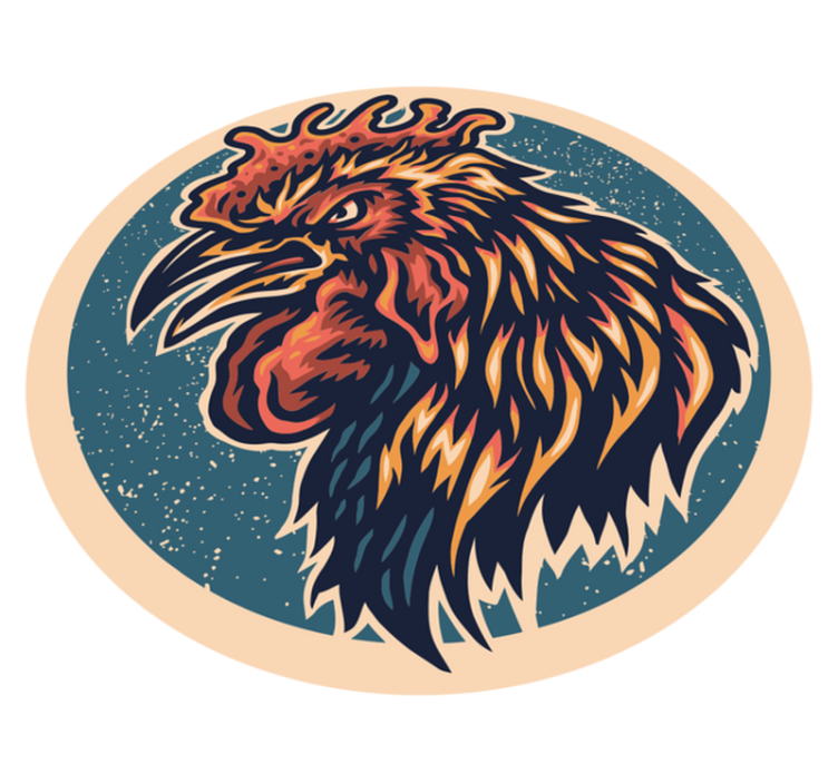 Rozzlobený kohout zvířecí vinylový koberec - TenStickers