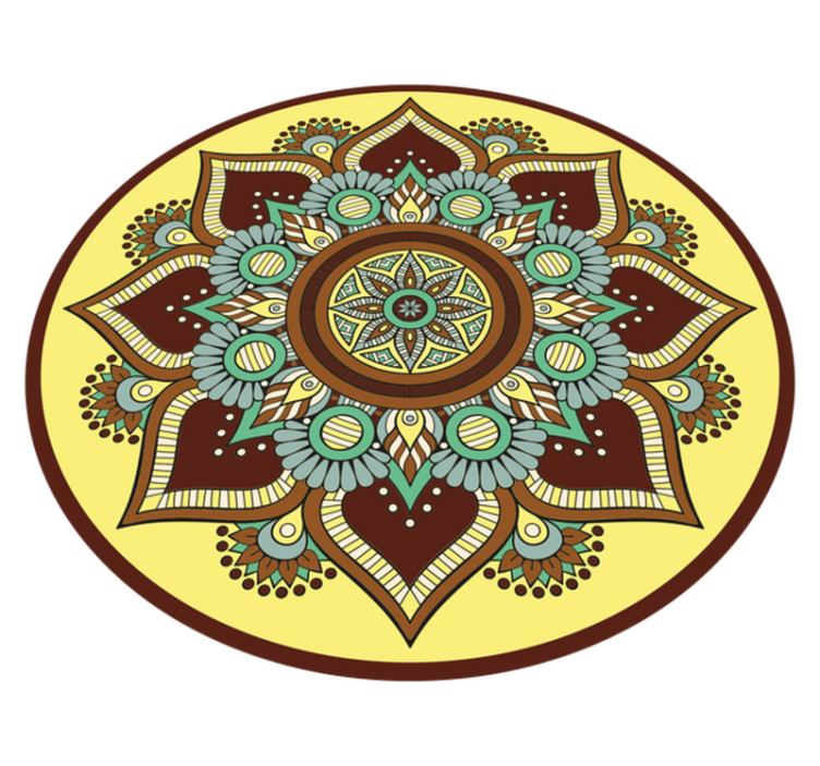 Barevný zdobený vzor Mandala vinylový koberec - TenStickers