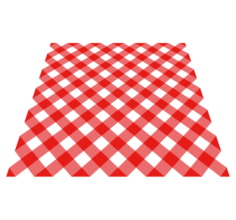 červený a bílý vzorovaný čtvercový vinylový koberec - TenStickers