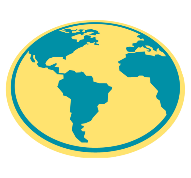 Geografická mapa světa Kulatý vinylový koberec - TenStickers