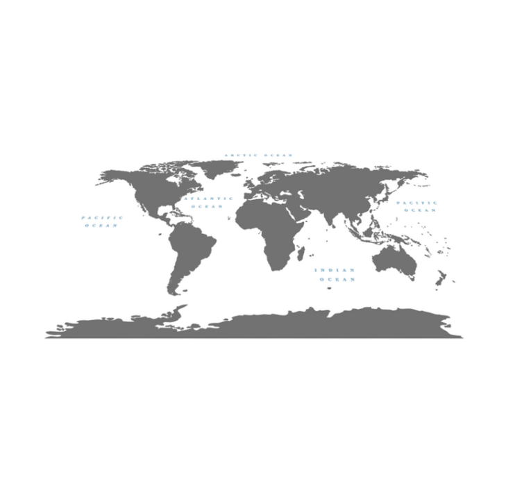 šedé kontinenty s bílým pozadím koberec mapy - TenStickers