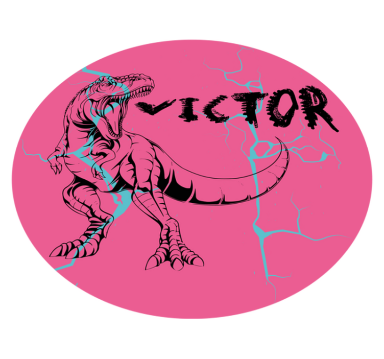 Růžový t-rex se jménem Ostatní Vinylový koberec - TenStickers