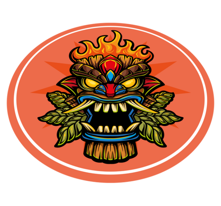 Tiki maska Vinylový koberec pro teenagery - TenStickers