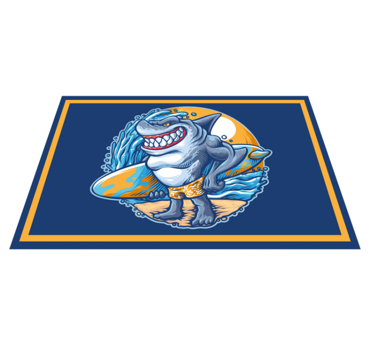 Surfovací prkno žralok kreslený moderní koberec - TenStickers