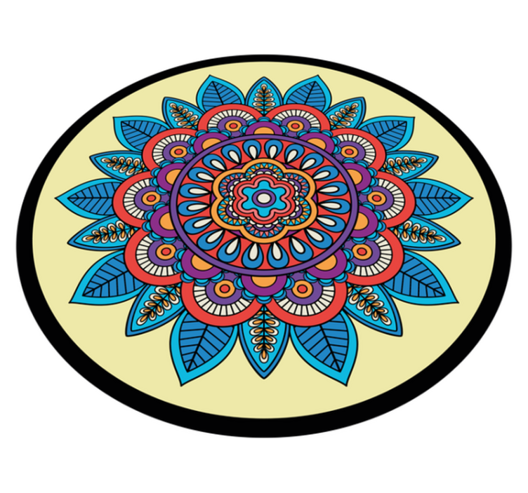 Barevný kruhový motiv Mandala vinylový koberec - TenStickers