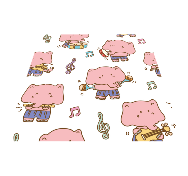 Hudební téma slonů Ostatní Vinylový koberec - TenStickers