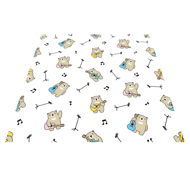 Vzor hudebních medvědů Vinylový koberec do školky - TenStickers