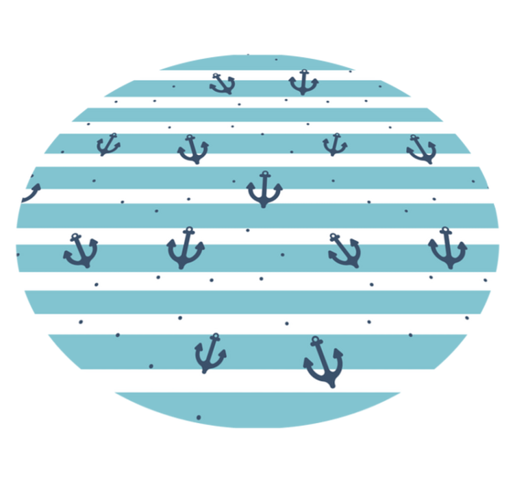 Modré námořní pruhy Koupelnový vinylový koberec - TenStickers