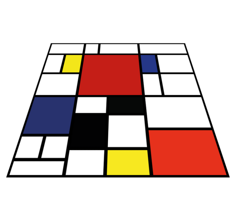 Abstraktní barevné bloky čtvercový vinylový koberec - TenStickers