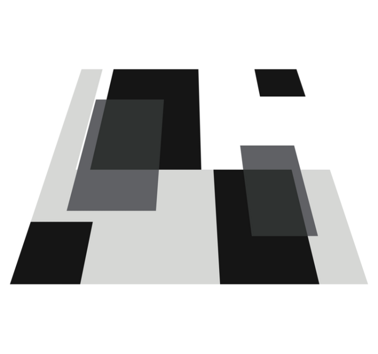 čtvercový vinylový koberec z černobílých barevných bloků - TenStickers