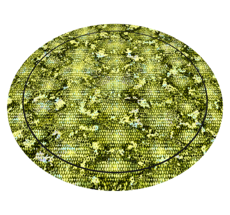 Kruhový koberec ze zelené hadí kůže - TenStickers