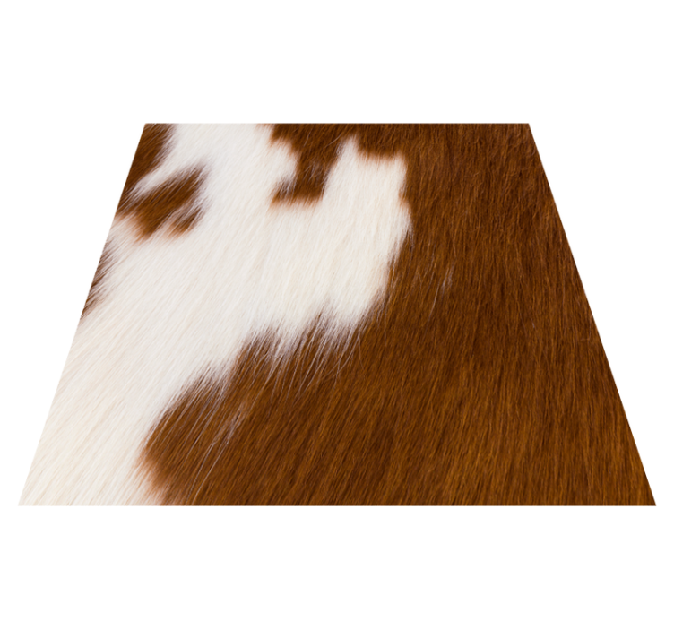 Hnědá bílá kravská kožešina textura čtvercový vinylový koberec - TenStickers