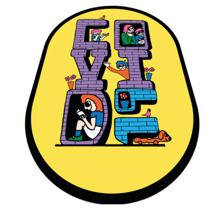 Moderní vinylový podlahový koberec covid19 - TenStickers