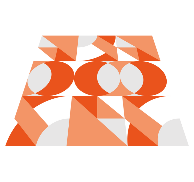 Retro geometrická inspirace Geometrický vinylový koberec - TenStickers