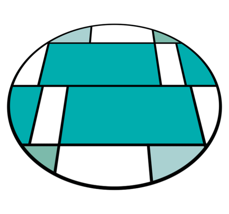 Moderní vinylový koberec s geometrickým motivem v tyrkysové - TenStickers