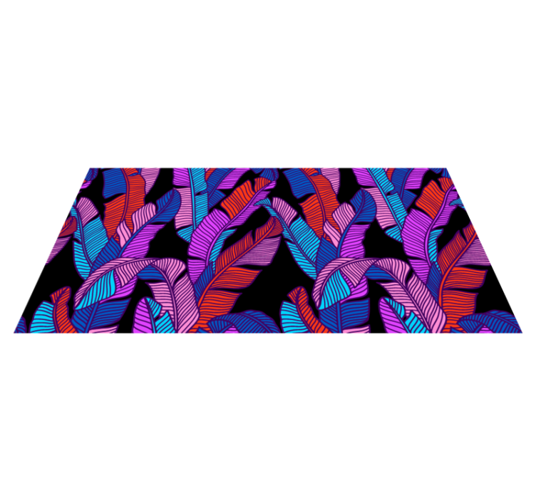 Obdélník psychedelické listy vzor koberec - TenStickers