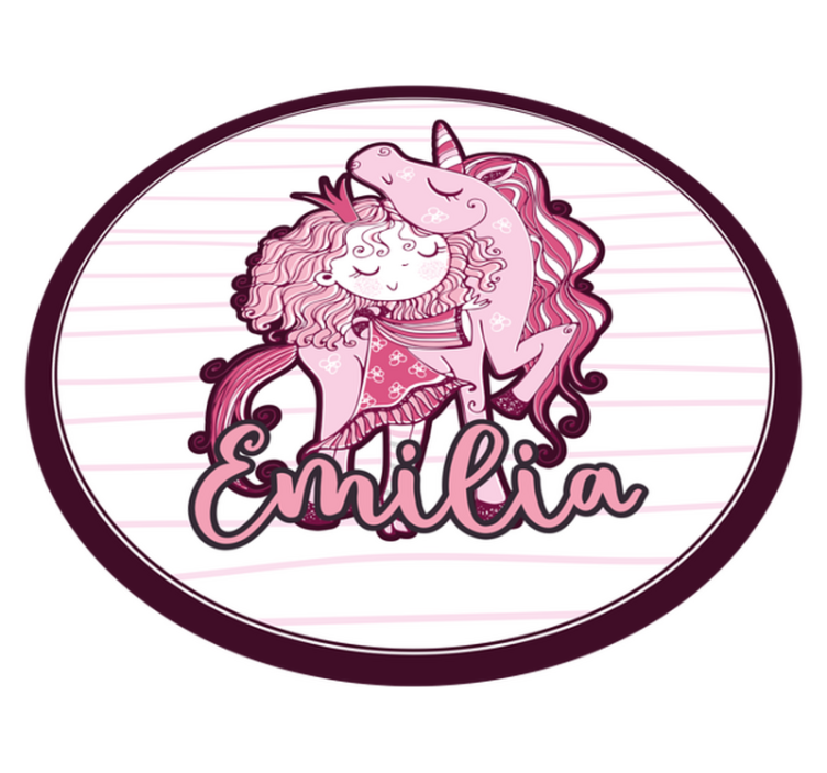 Roztomilé duo jednorožců Vinylový koberec se jmény - TenStickers