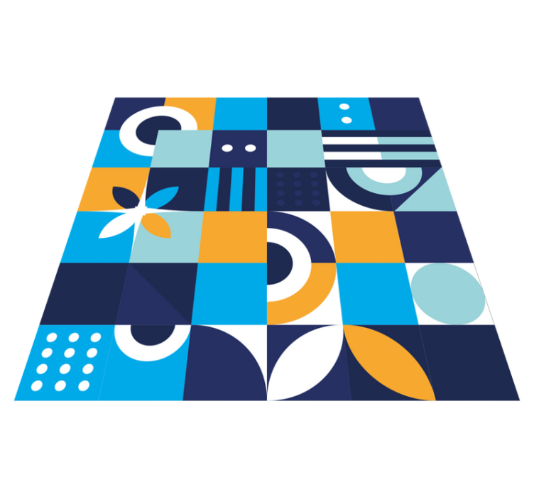 Geometrické barevné tvary Vinylový koberec s efektem dlaždic - TenStickers